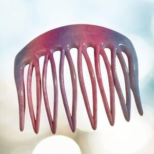 Fab 1970’s Vintage French Hair Comb in Pink & Purple Ombré, Handmade in Paris